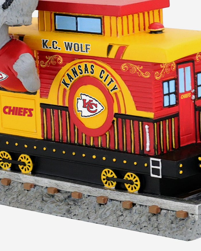 KC Wolf Kansas City Chiefs Express Train Mascot Bobblehead FOCO - FOCO.com