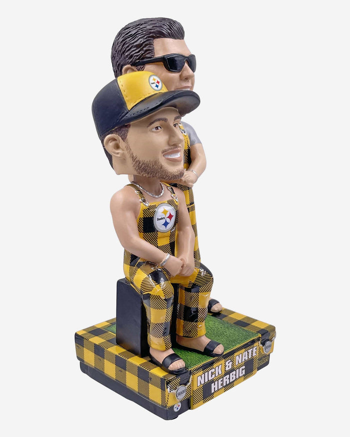 Nick Herbig & Nate Herbig Pittsburgh Steelers Bib Overalls Dual Bobblehead FOCO - FOCO.com