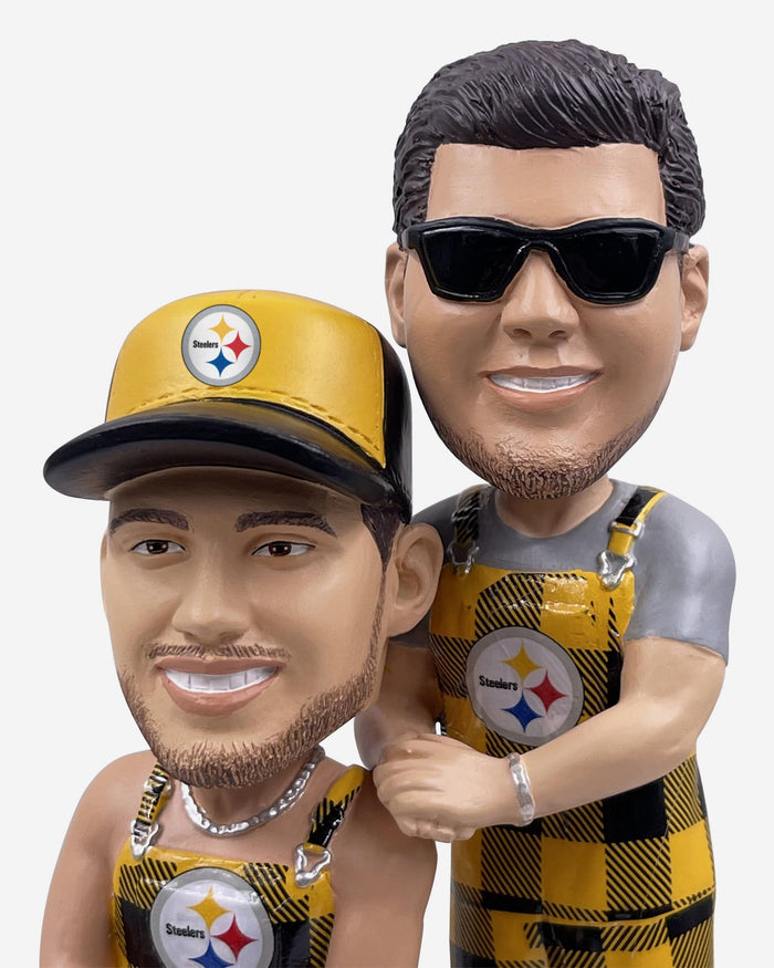 Nick Herbig & Nate Herbig Pittsburgh Steelers Bib Overalls Dual Bobblehead FOCO - FOCO.com