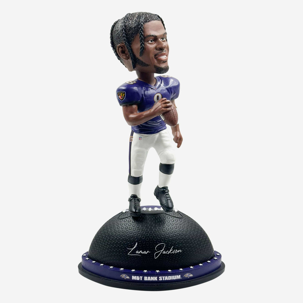 Lamar Jackson Baltimore Ravens Magnetic Stadium Base Bobblehead FOCO - FOCO.com