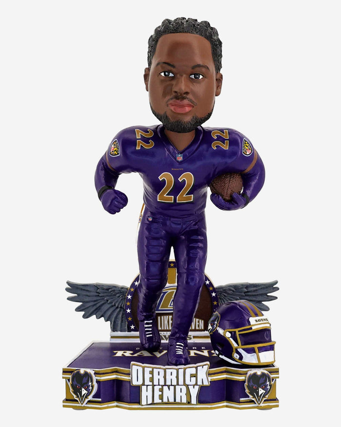 Derrick Henry Baltimore Ravens Purple Rising Bobblehead FOCO - FOCO.com