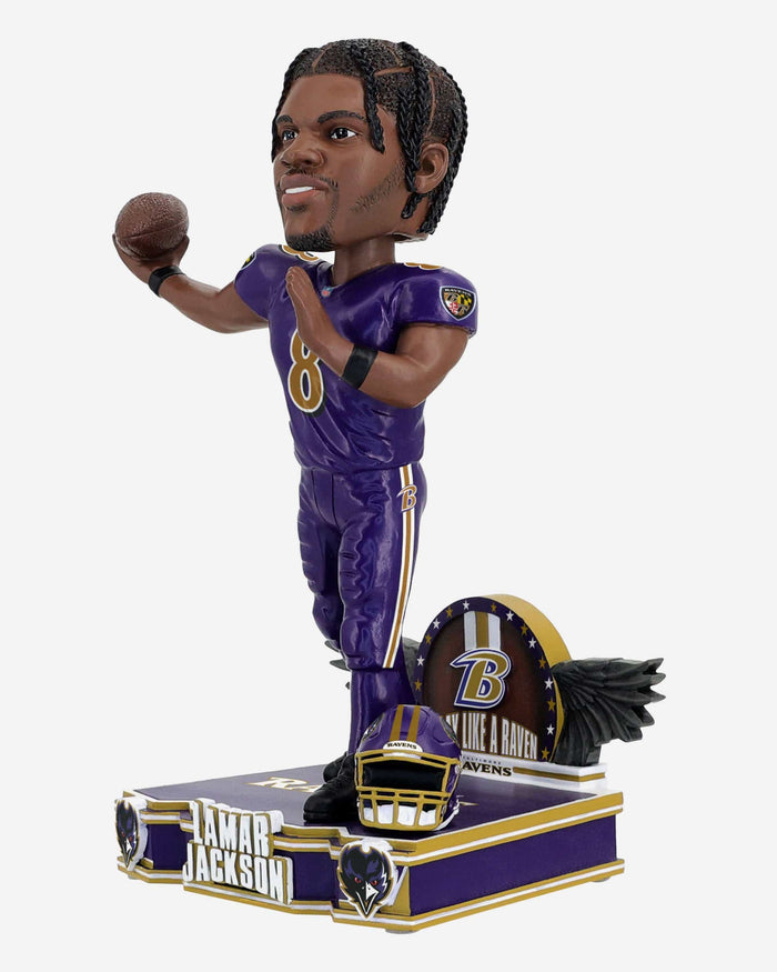 Lamar Jackson Baltimore Ravens Purple Rising Bobblehead FOCO - FOCO.com