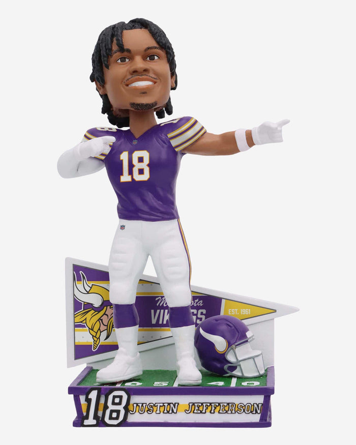 Justin Jefferson Minnesota Vikings Retro Uniform Bobblehead FOCO - FOCO.com