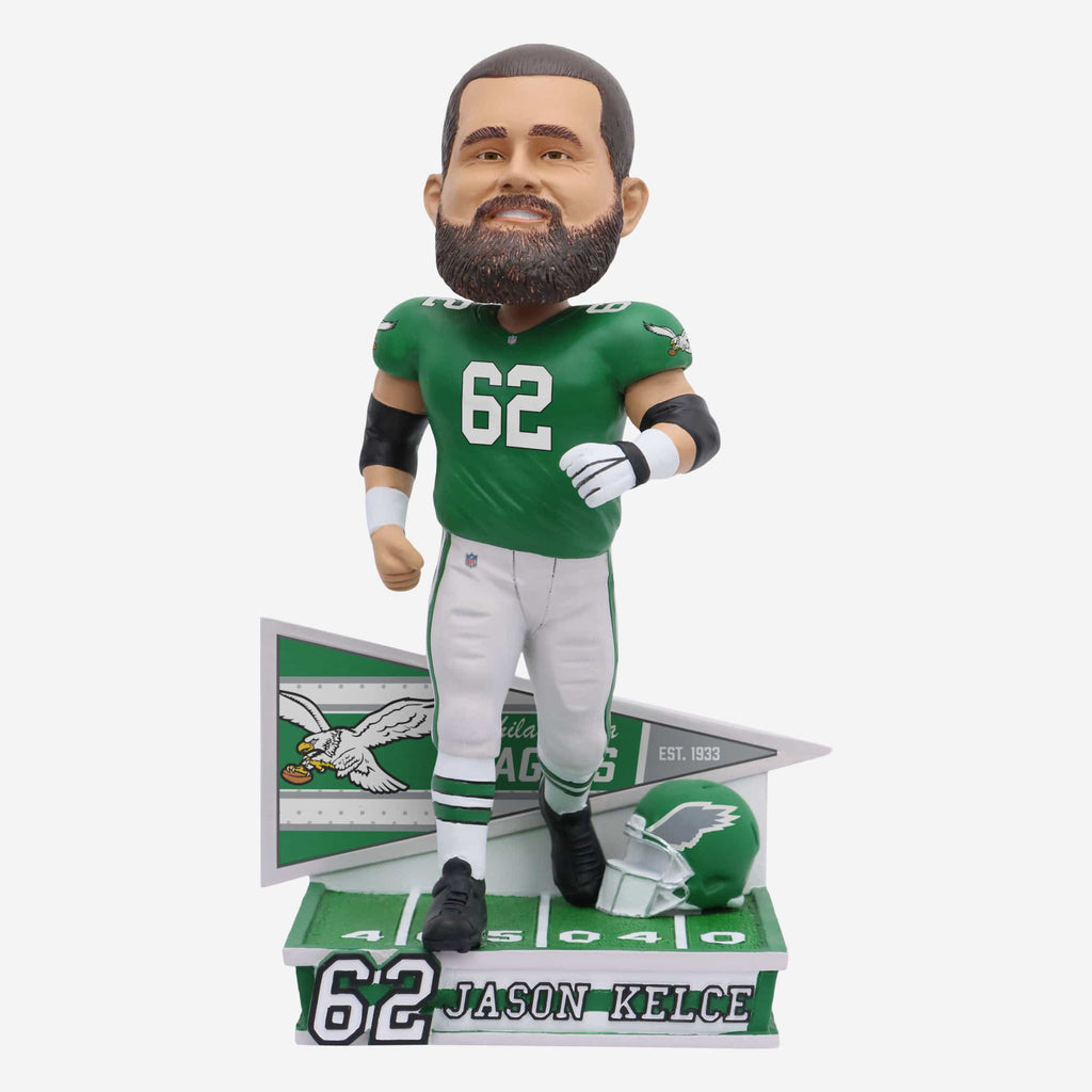 Jason Kelce Philadelphia Eagles Kelly Green Uniform Bobblehead FOCO - FOCO.com