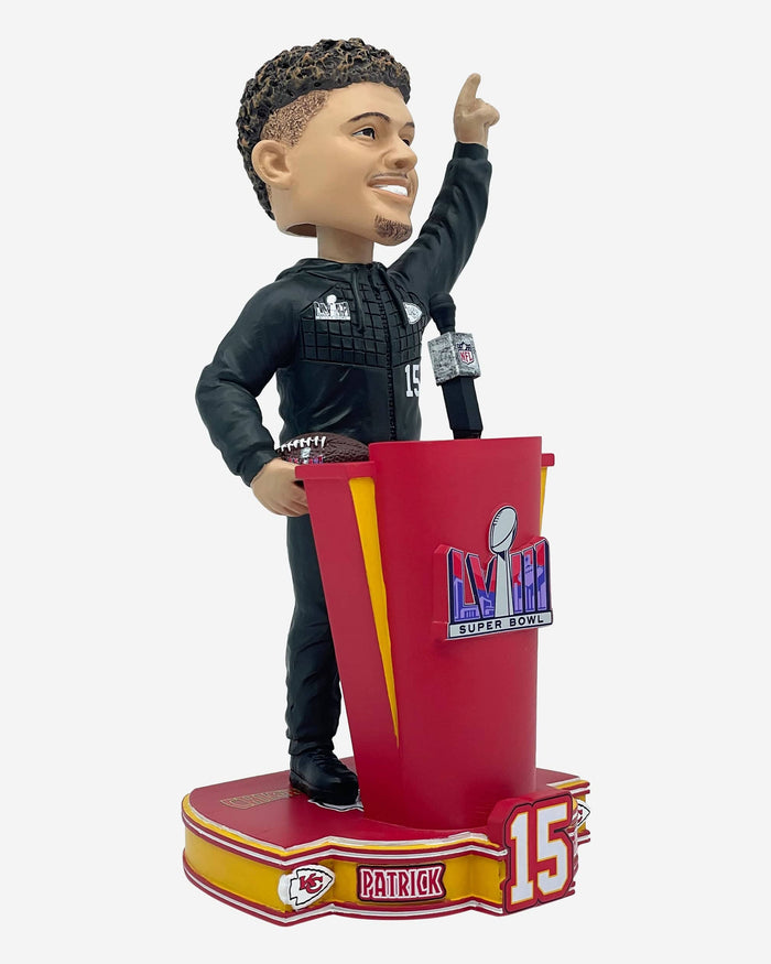 Patrick Mahomes Kansas City Chiefs Super Bowl LVIII Outfit Bobblehead FOCO - FOCO.com