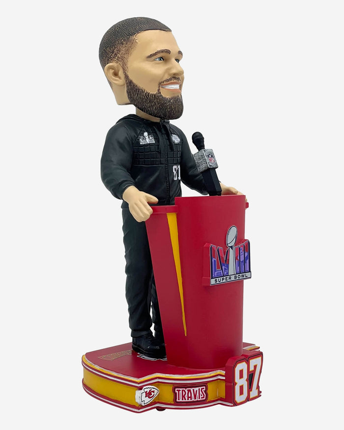 Travis Kelce Kansas City Chiefs Super Bowl LVIII Outfit Bobblehead FOCO - FOCO.com