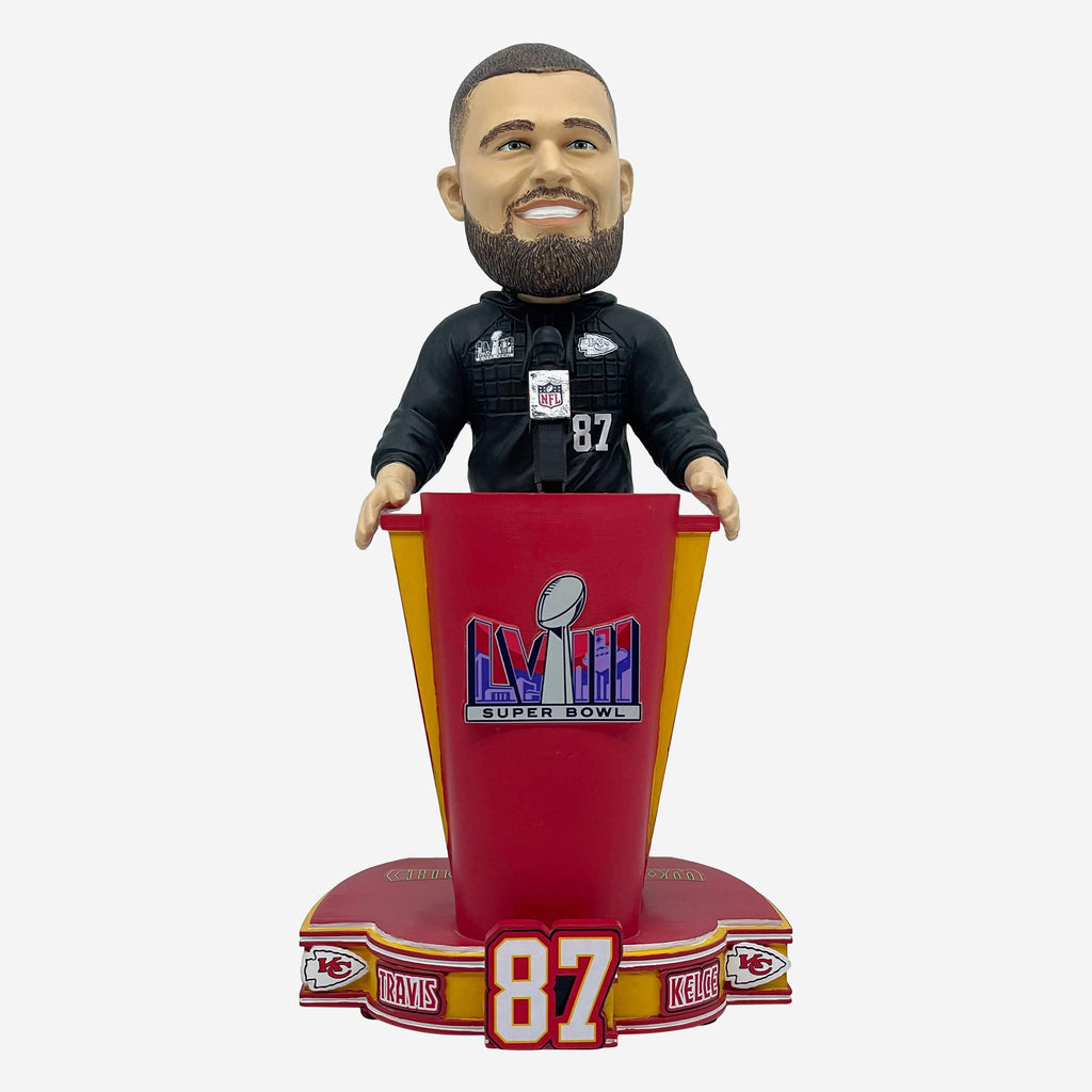 Travis Kelce Kansas City Chiefs Super Bowl LVIII Outfit Bobblehead FOCO - FOCO.com