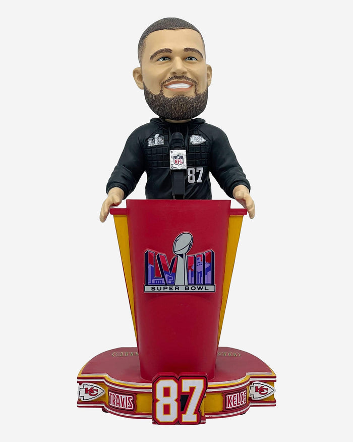 Travis Kelce Kansas City Chiefs Super Bowl LVIII Outfit Bobblehead FOCO - FOCO.com