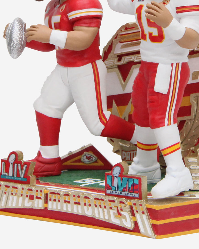 Patrick Mahomes Kansas City Chiefs Super Bowl LVII Champions 2X Super Bowl MVP Dual Bobblehead FOCO - FOCO.com