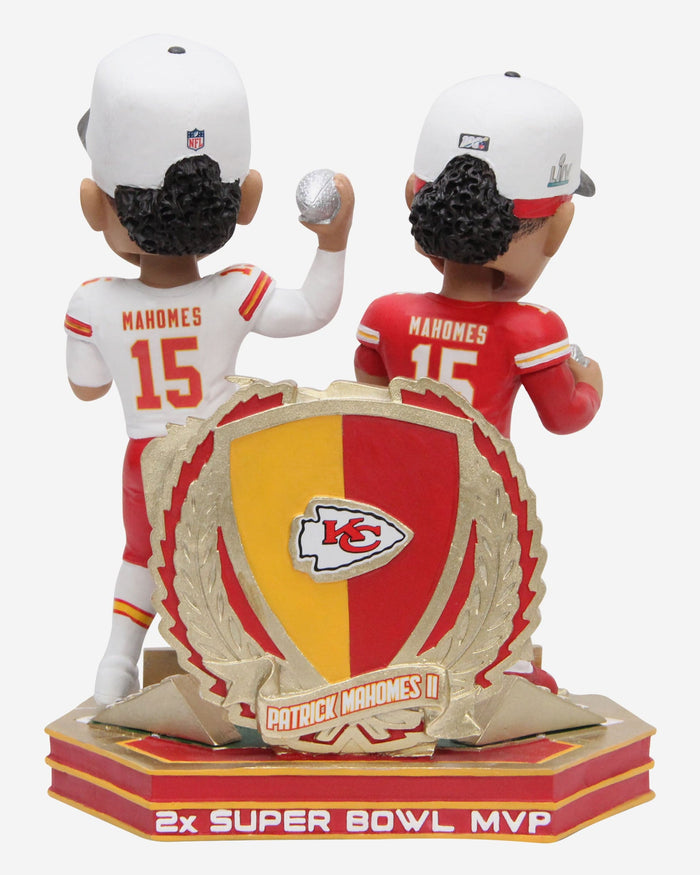 Patrick Mahomes Kansas City Chiefs Super Bowl LVII Champions 2X Super Bowl MVP Dual Bobblehead FOCO - FOCO.com