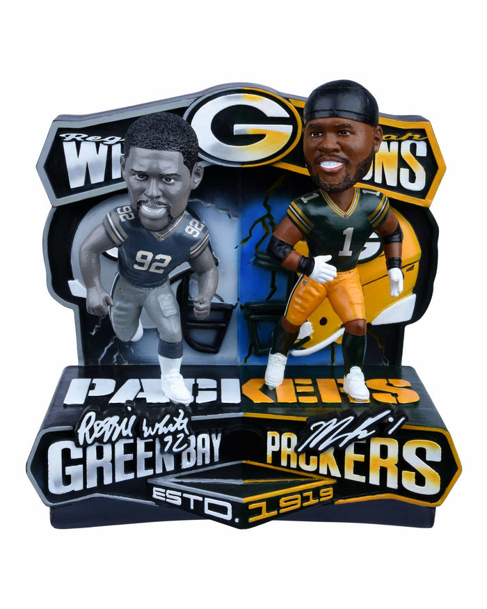 Reggie White & Micah Parsons Green Bay Packers Then and Now Bobblehead FOCO - FOCO.com