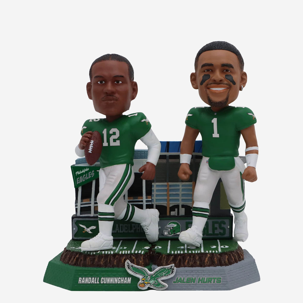 Randall Cunningham & Jalen Hurts Philadelphia Eagles Then and Now Bobblehead FOCO - FOCO.com