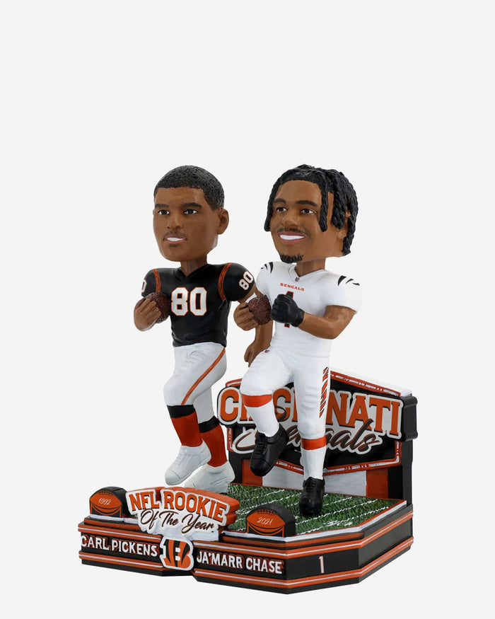 Carl Pickens & Ja'Marr Chase Cincinnati Bengals 1992 & 2021 Rookie of the Year Dual Bobblehead FOCO - FOCO.com