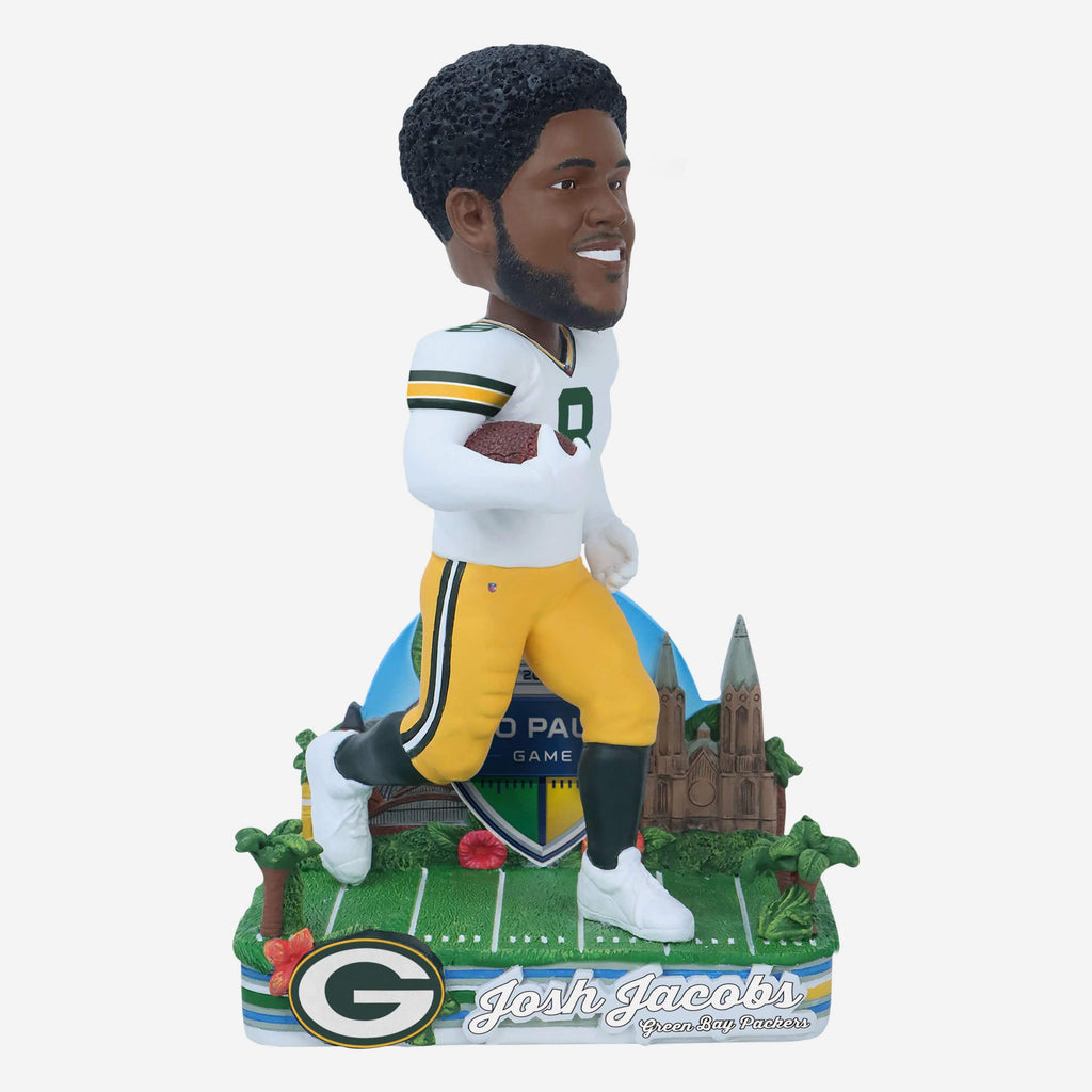 Josh Jacobs Green Bay Packers 2024 International Game Bobblehead FOCO - FOCO.com