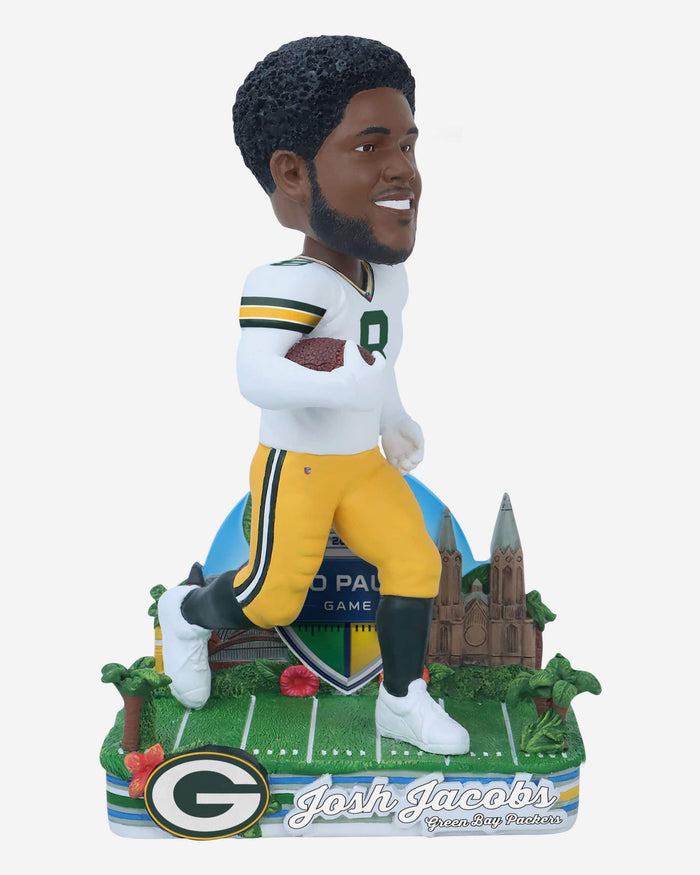 Josh Jacobs Green Bay Packers 2024 International Game Bobblehead FOCO - FOCO.com