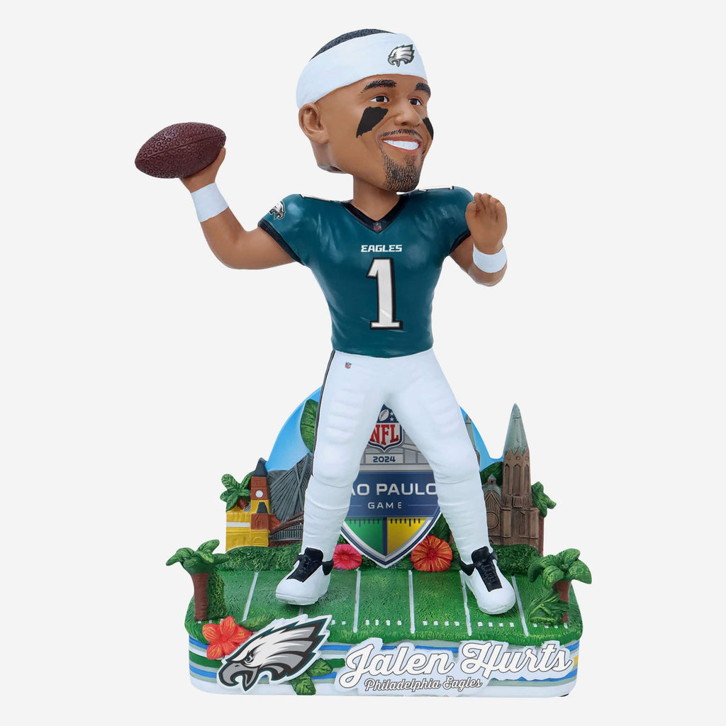 Jalen Hurts Philadelphia Eagles 2024 International Game Bobblehead FOCO - FOCO.com