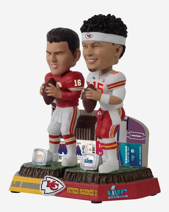 Len Dawson & Patrick Mahomes Kansas City Chiefs Super Bowl Champions Then and Now Bobblehead FOCO - FOCO.com