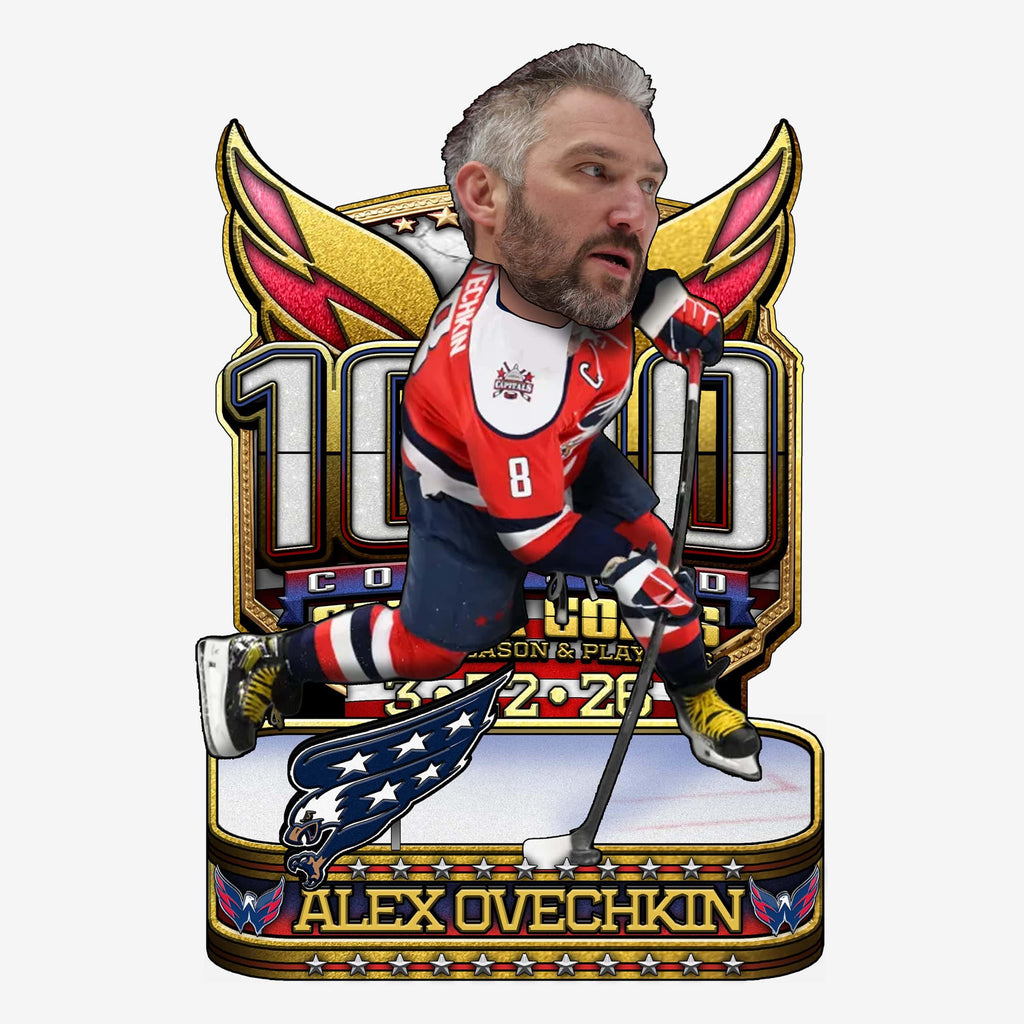Alex Ovechkin Washington Capitals 1000th Career Goal Regular Season & Playoffs Combined Bobblehead FOCO - FOCO.com