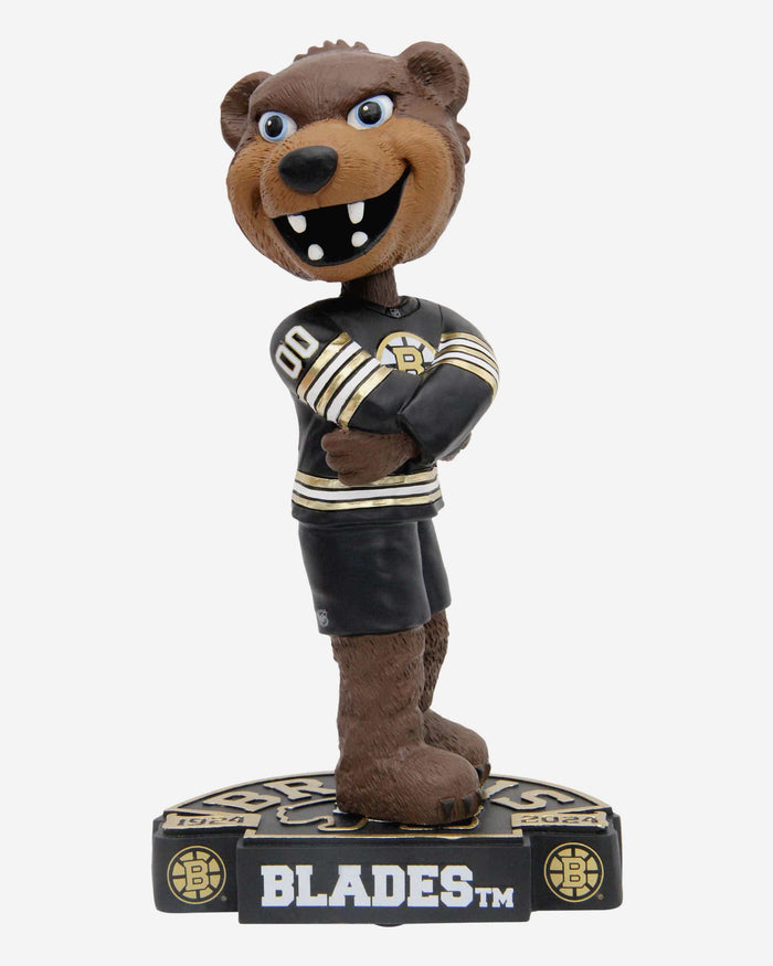 Blades the Bear Boston Bruins 100th Anniversary Mascot Bobblehead FOCO - FOCO.com