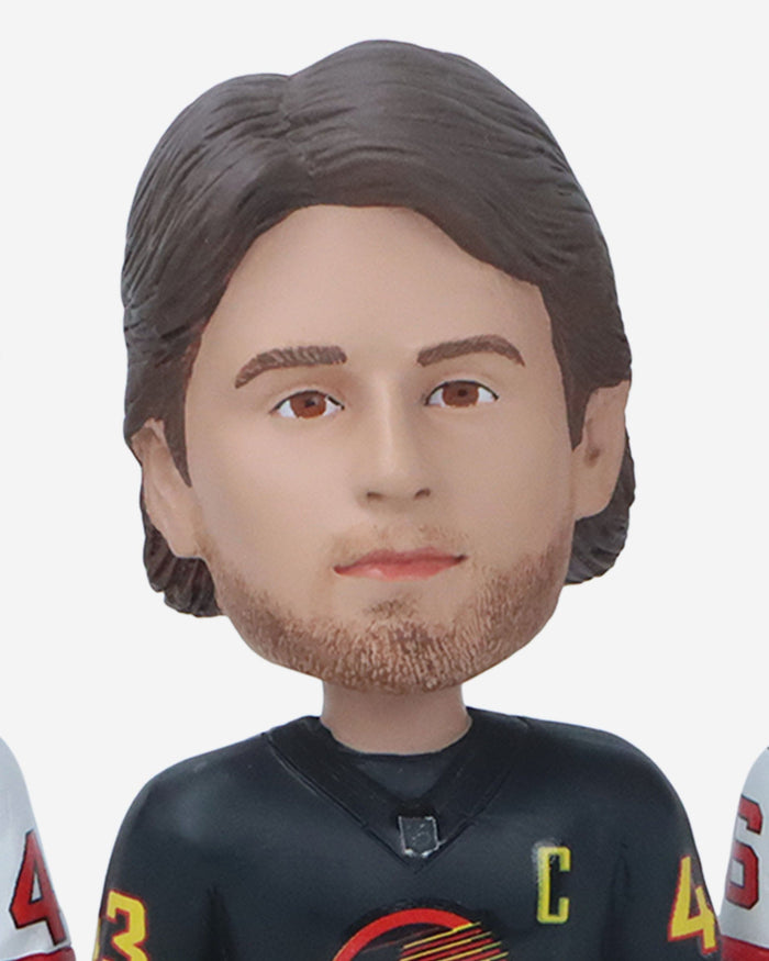 Jack Hughes & Luke Hughes & Quinn Hughes New Jersey Devils & Vancouver Canucks Mini Bobblehead Scene FOCO - FOCO.com