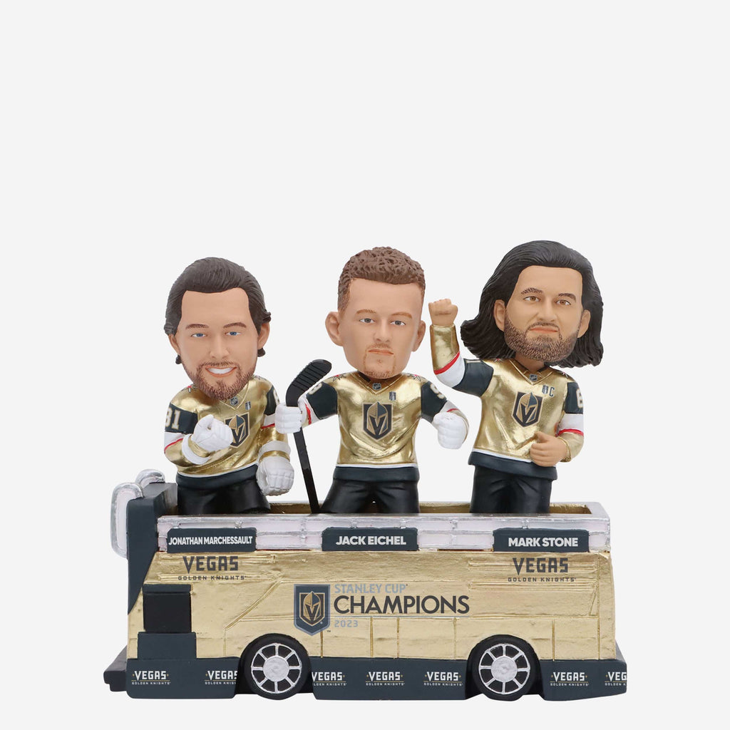 Mark Stone & Jonathan Marchessault & Jack Eichel Vegas Golden Knights 2023 Stanley Cup Champions Bus Triple Bobblehead FOCO - FOCO.com