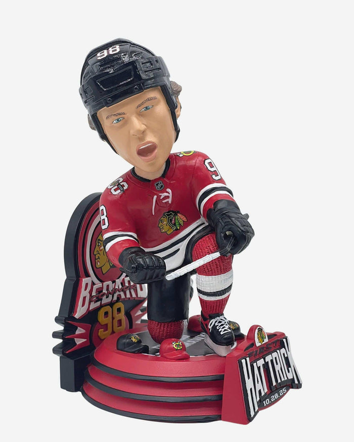 Connor Bedard Chicago Blackhawks First NHL Hat Trick Bobblehead FOCO - FOCO.com