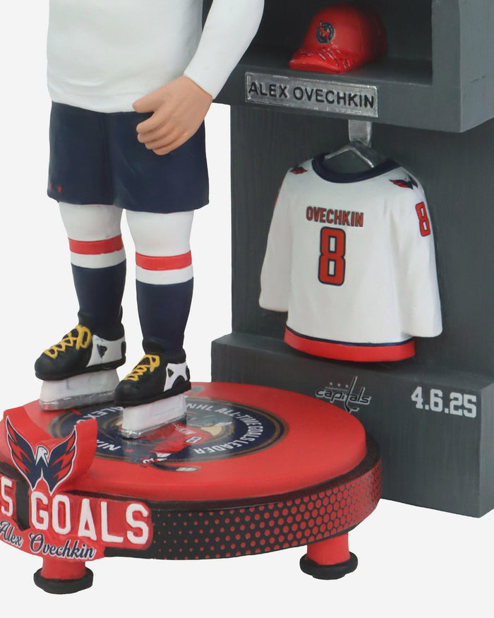 Alex Ovechkin Washington Capitals NHL All-Time Goals Leader Locker Room Bobblehead FOCO - FOCO.com