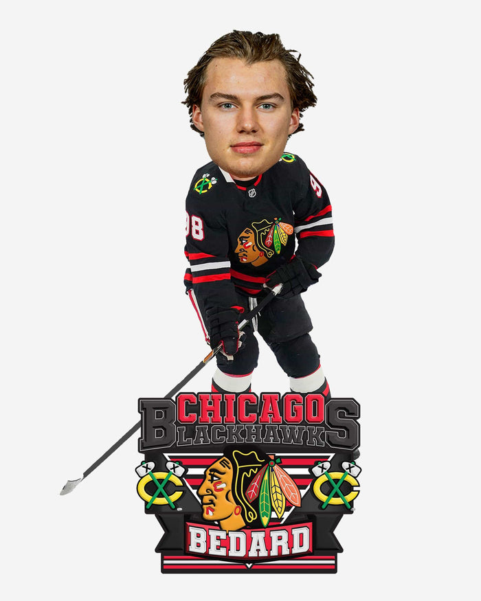 Connor Bedard Chicago Blackhawks Black Alternate Jersey Bobblehead FOCO - FOCO.com