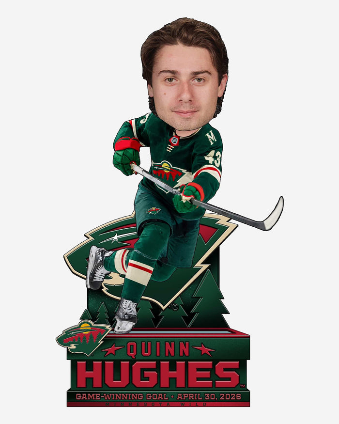 Quinn Hughes Minnesota Wild 2026 Playoffs Gamebreaker Bobblehead FOCO - FOCO.com