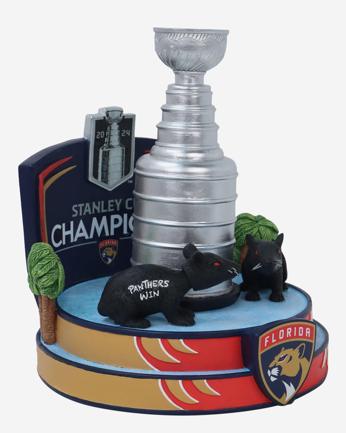 Florida Panthers 2024 Stanley Cup Champions Rat Trick Mini Bobblehead Scene FOCO - FOCO.com