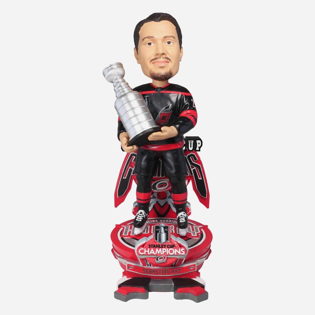 Sebastian Aho Carolina Hurricanes 2026 Stanley Cup Champions Celebration Bobblehead FOCO - FOCO.com