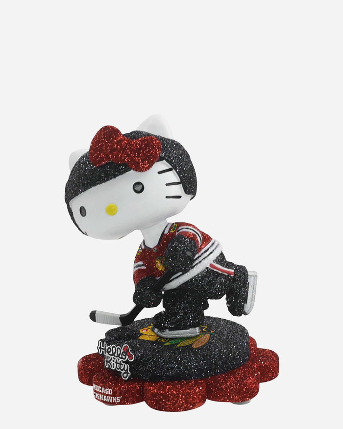 Chicago Blackhawks Hello Kitty® Glitter Mini Bobblehead FOCO - FOCO.com