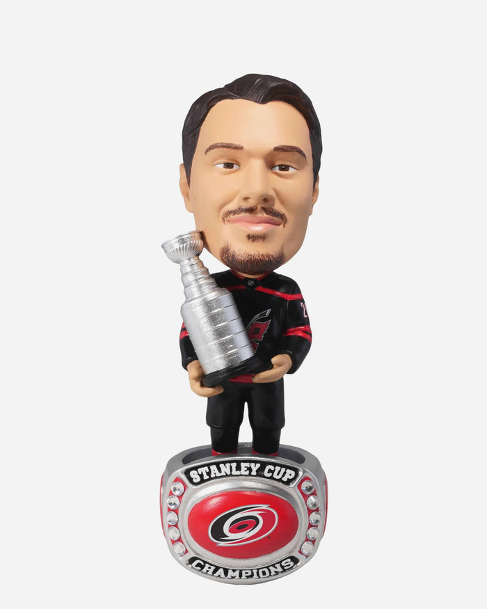 Sebastian Aho Carolina Hurricanes 2026 Stanley Cup Champions 6.5 in Ring Base Medium Bighead FOCO - FOCO.com