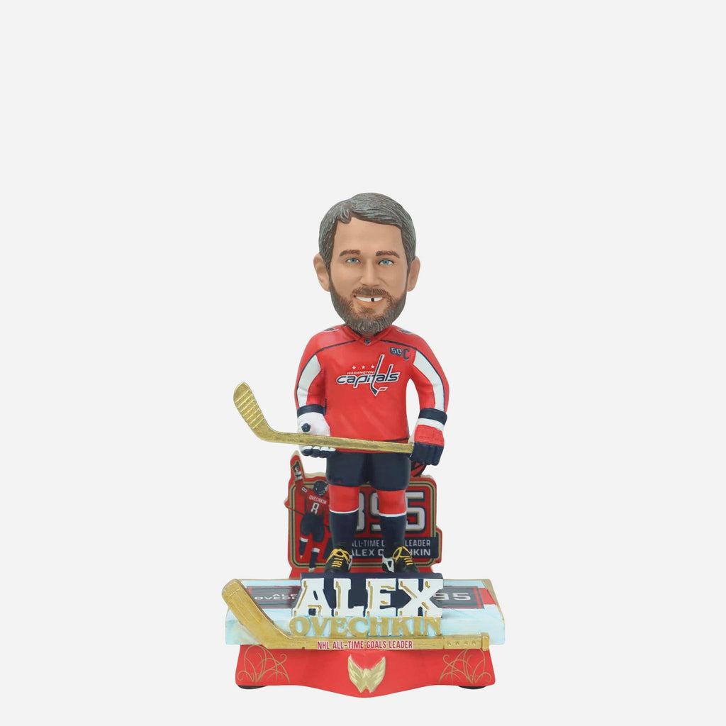Alex Ovechkin Washington Capitals NHL All-Time Goals Leader Golden Stick Mini Bobblehead FOCO - FOCO.com