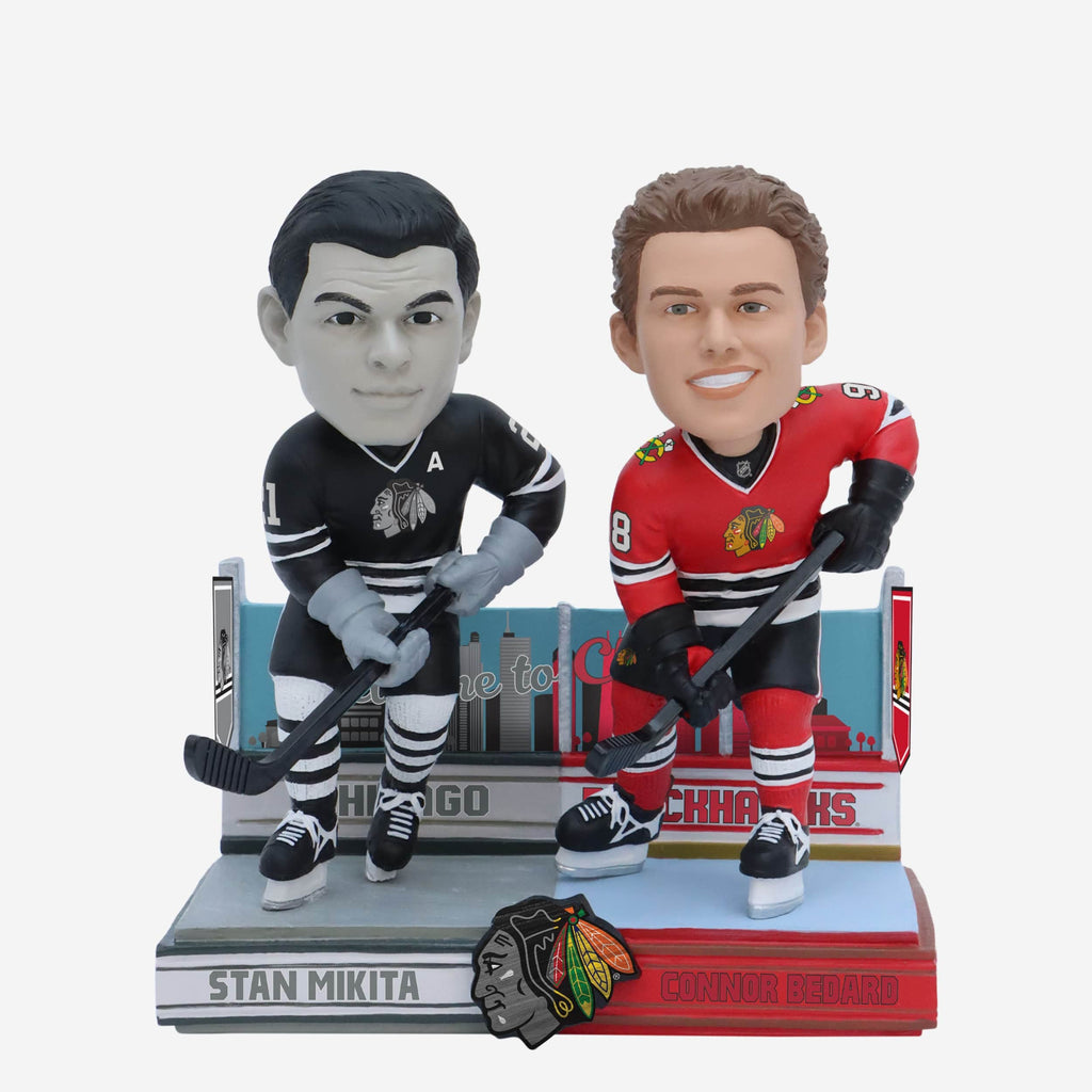 Stan Mikita & Connor Bedard Chicago Blackhawks Then and Now Bobblehead FOCO - FOCO.com