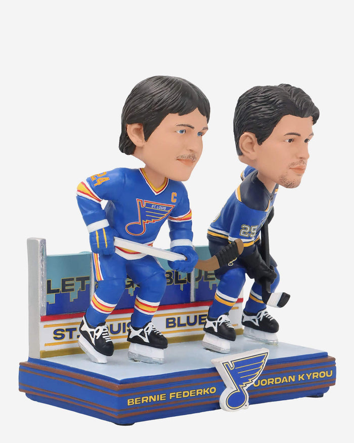 Bernie Federko & Jordan Kyrou St Louis Blues Then and Now Bobblehead FOCO - FOCO.com