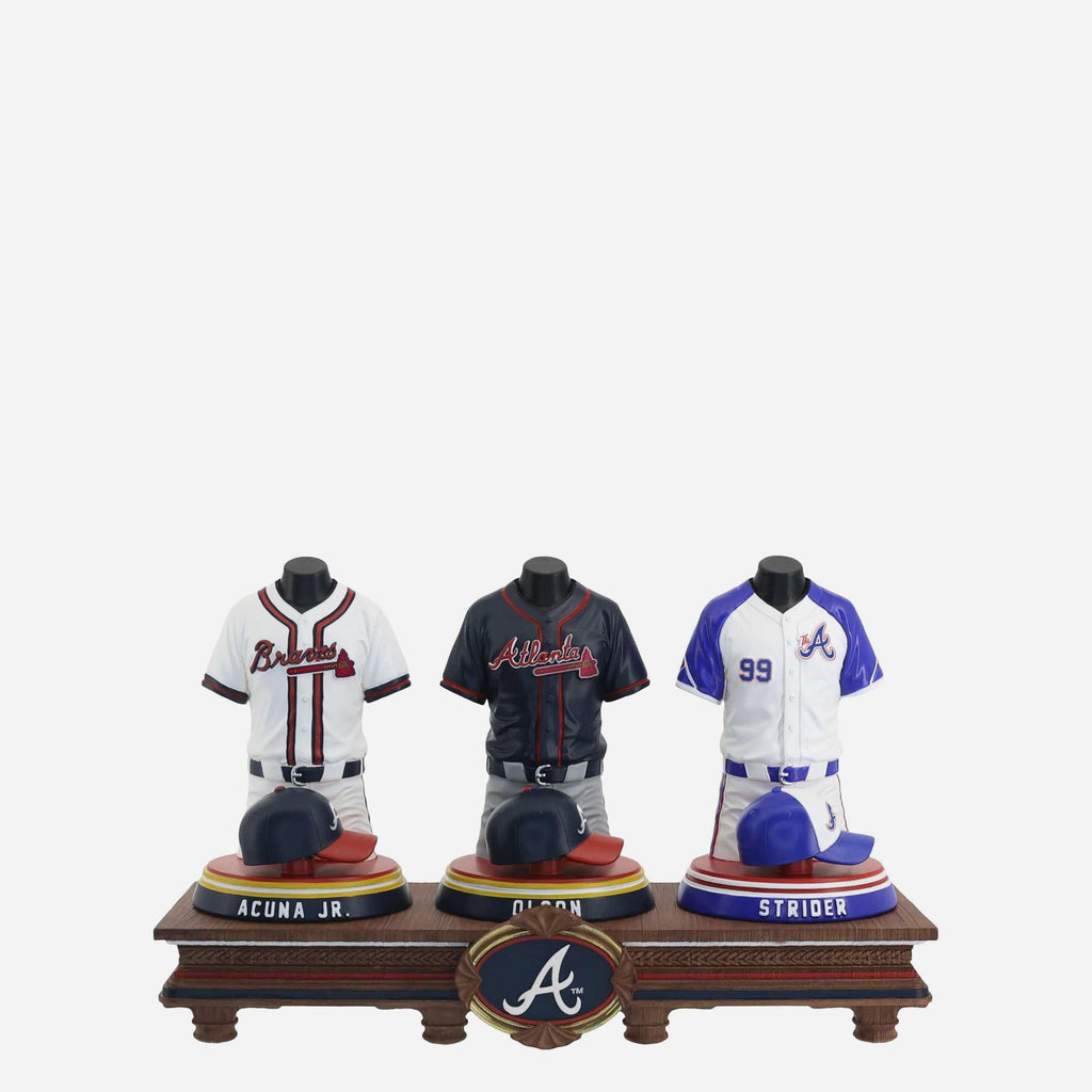 Ronald Acuna Jr & Spencer Strider & Matt Olson Atlanta Braves 2026 Jersey Bust Triple Bobblehead FOCO - FOCO.com