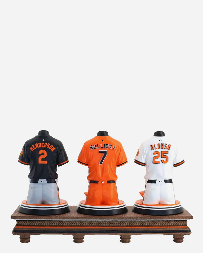 Pete Alonso & Jackson Holliday & Gunnar Henderson Baltimore Orioles 2026 Jersey Bust Triple Bobblehead FOCO - FOCO.com