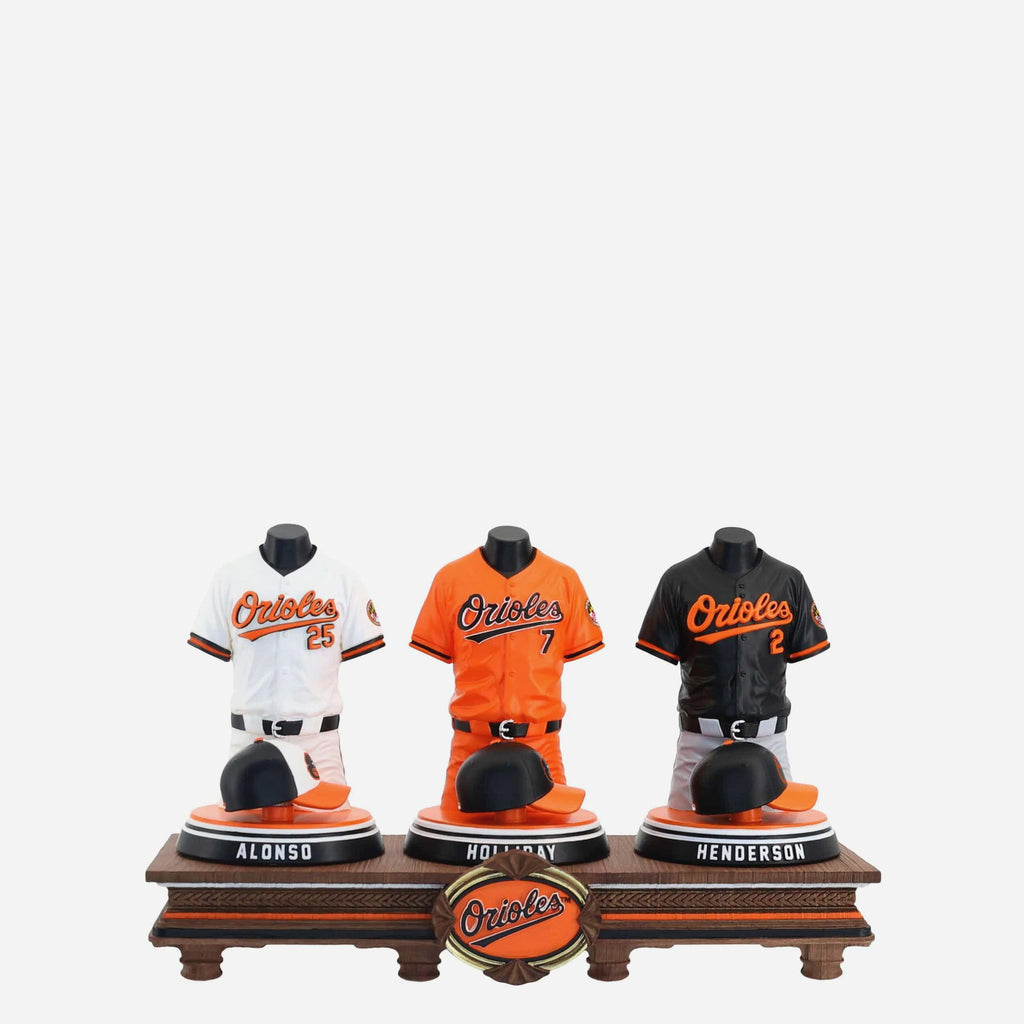 Pete Alonso & Jackson Holliday & Gunnar Henderson Baltimore Orioles 2026 Jersey Bust Triple Bobblehead FOCO - FOCO.com