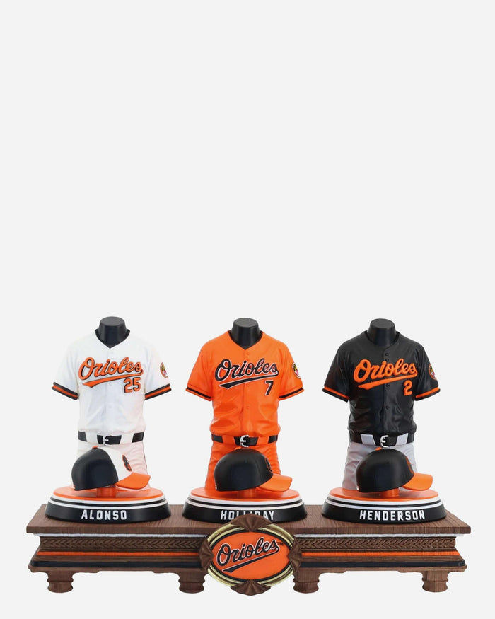 Pete Alonso & Jackson Holliday & Gunnar Henderson Baltimore Orioles 2026 Jersey Bust Triple Bobblehead FOCO - FOCO.com
