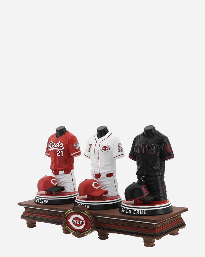 Elly De La Cruz & Hunter Greene & Spencer Steer Cincinnati Reds 2026 Jersey Bust Triple Bobblehead FOCO - FOCO.com