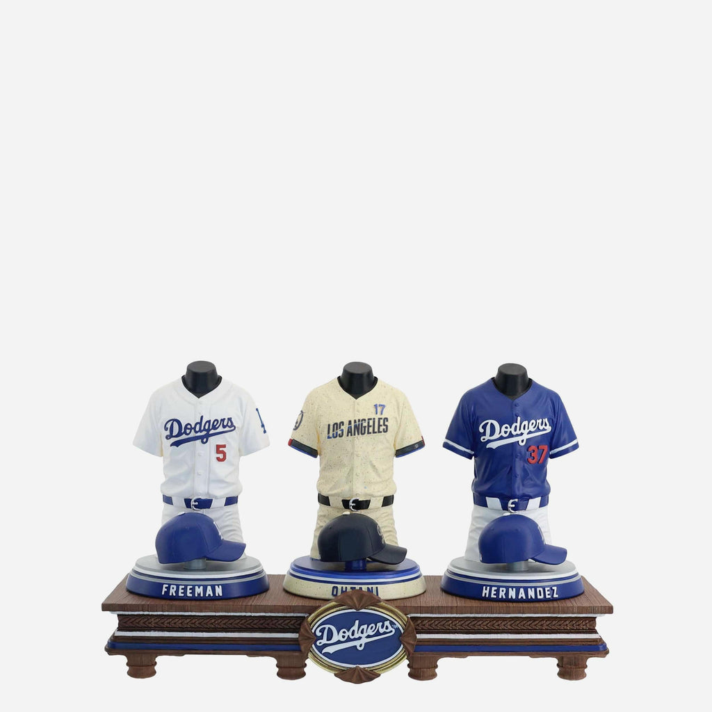 Shohei Ohtani & Freddie Freeman & Teoscar Hernandez Los Angeles Dodgers 2026 Jersey Bust Triple Bobblehead FOCO - FOCO.com