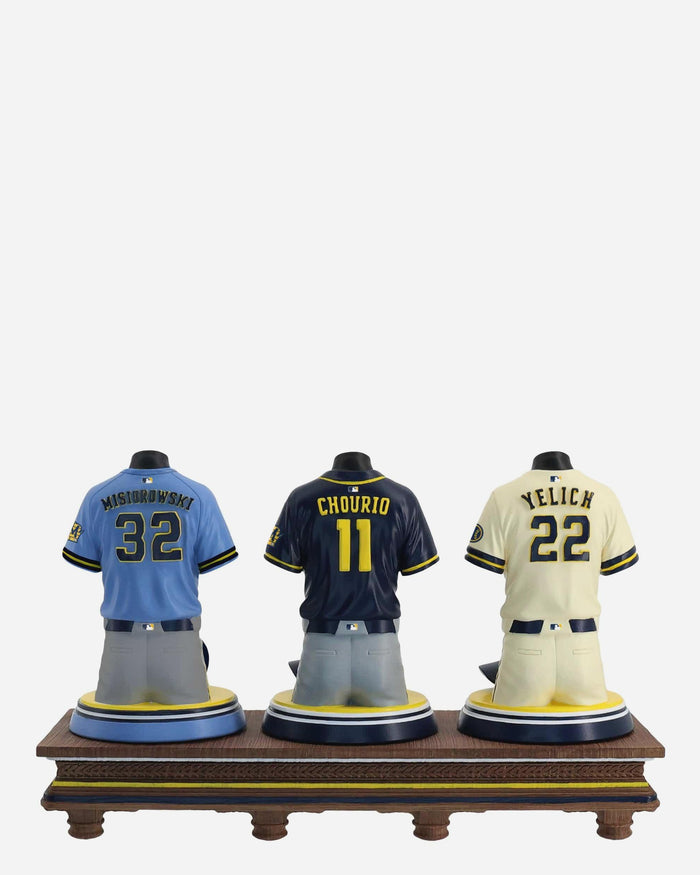 Christian Yelich & Jackson Chourio & Jacob Misiorowski Milwaukee Brewers 2026 Jersey Bust Triple Bobblehead FOCO - FOCO.com