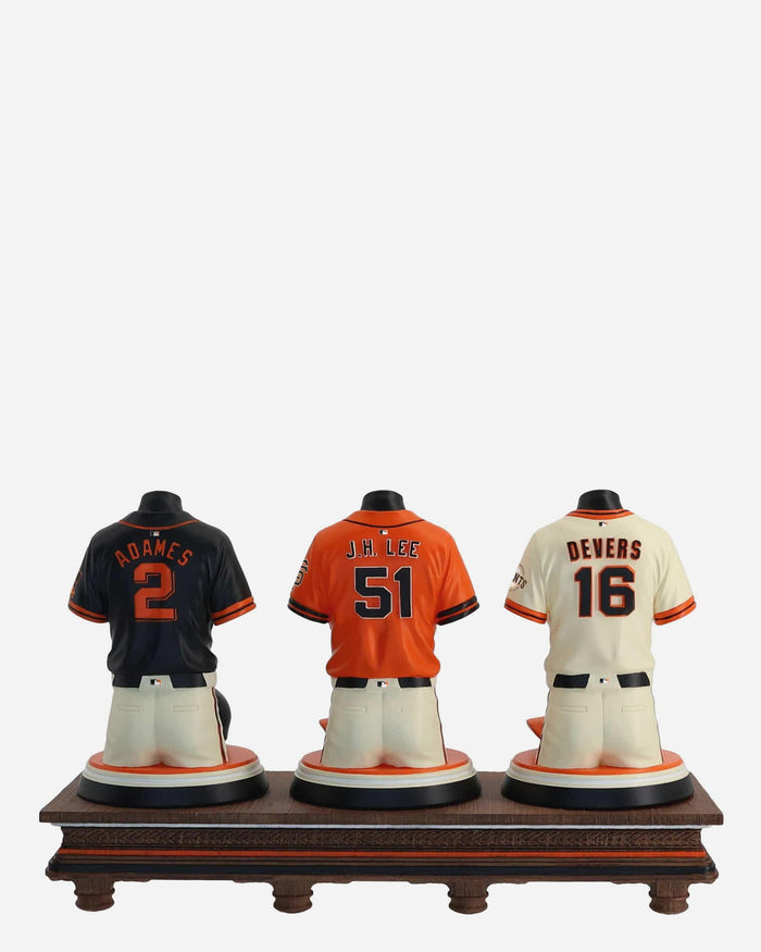 Rafael Devers & Jung Hoo Lee & Willy Adames San Francisco Giants 2026 Jersey Bust Triple Bobblehead FOCO - FOCO.com