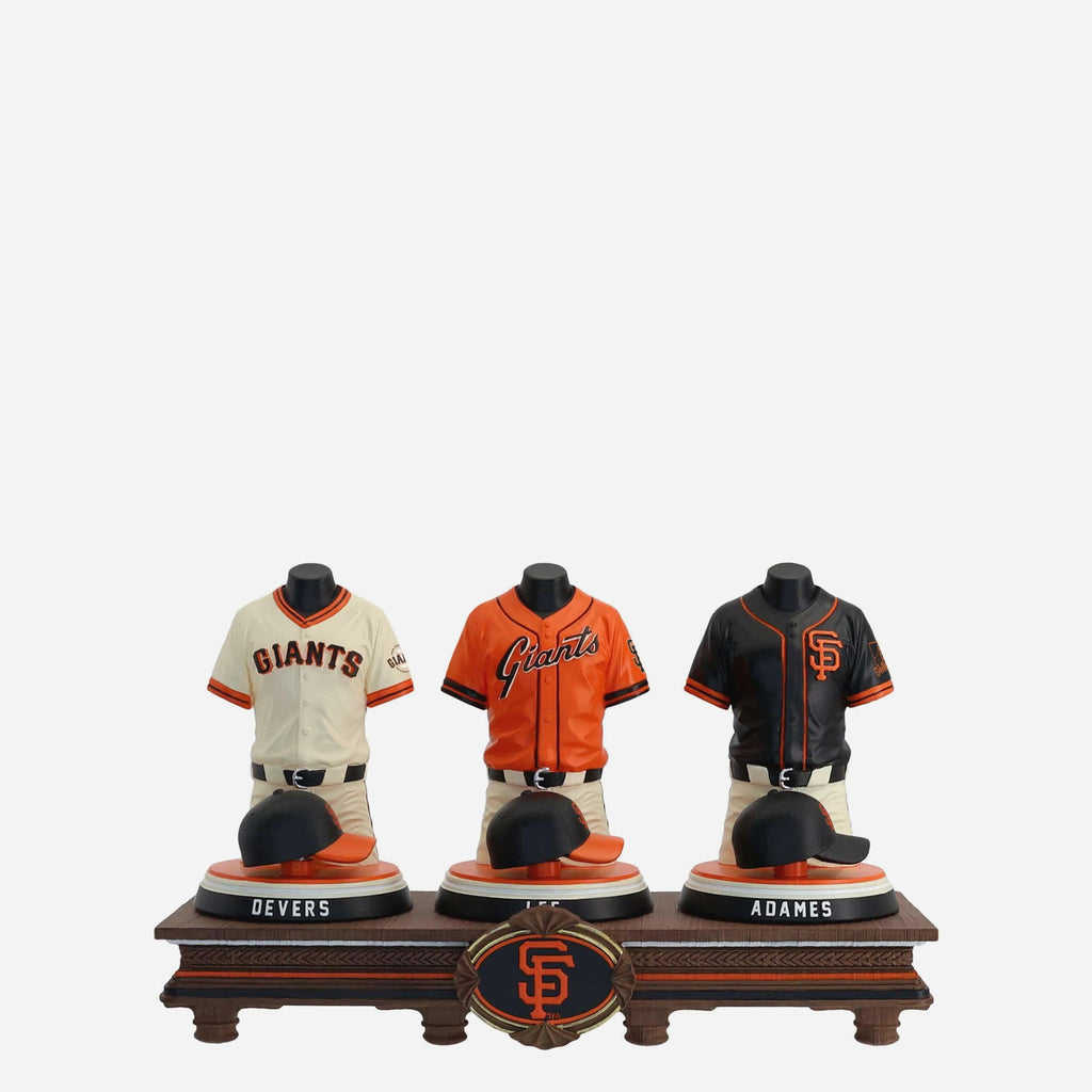 Rafael Devers & Jung Hoo Lee & Willy Adames San Francisco Giants 2026 Jersey Bust Triple Bobblehead FOCO - FOCO.com