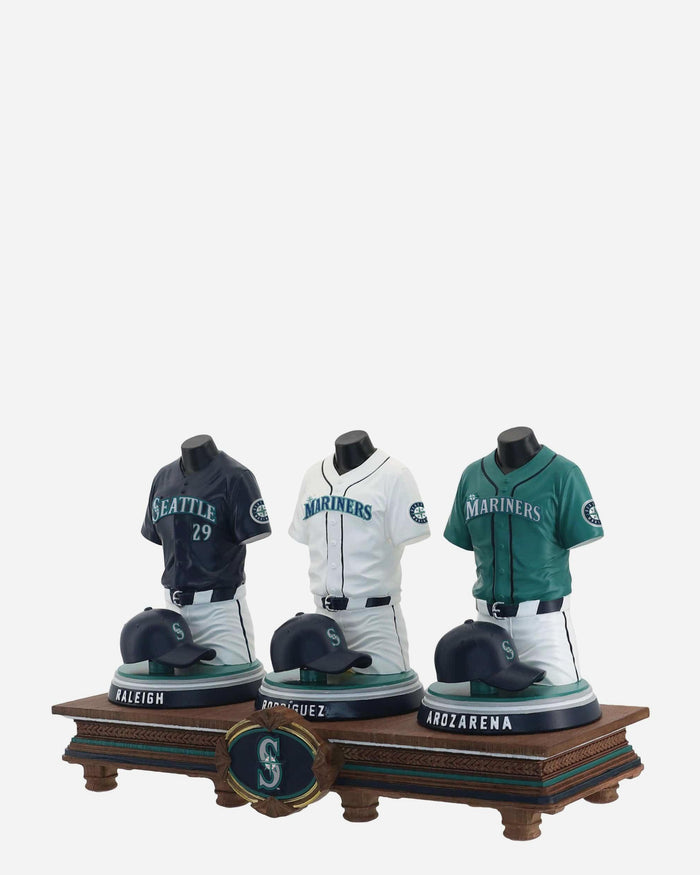 Cal Raleigh & Julio Rodriguez & Randy Arozarena Seattle Mariners 2026 Jersey Bust Triple Bobblehead FOCO - FOCO.com