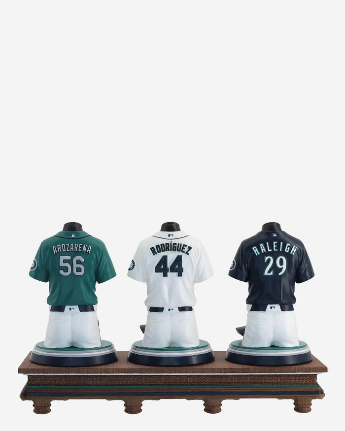 Cal Raleigh & Julio Rodriguez & Randy Arozarena Seattle Mariners 2026 Jersey Bust Triple Bobblehead FOCO - FOCO.com