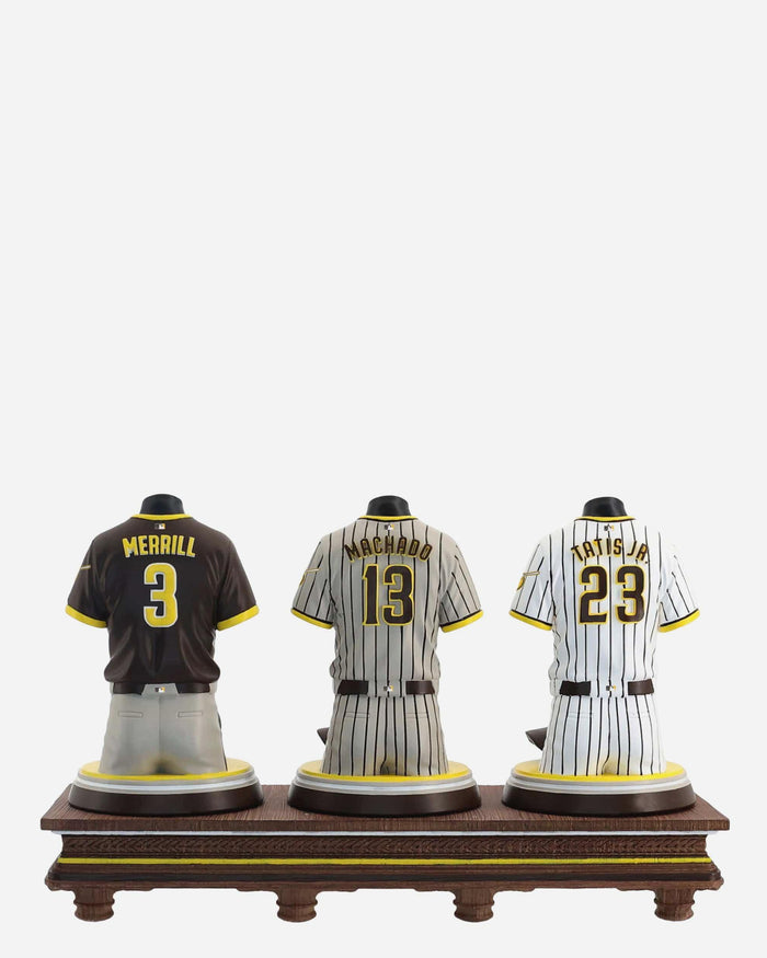 Fernando Tatis & Manny Machado & Jackson Merrill San Diego Padres 2026 Jersey Bust Triple Bobblehead FOCO - FOCO.com