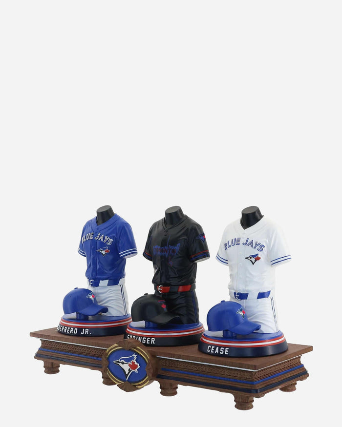 Vladimir Guerrero Jr & George Springer & Dylan Cease Toronto Blue Jays 2026 Jersey Bust Triple Bobblehead FOCO - FOCO.com