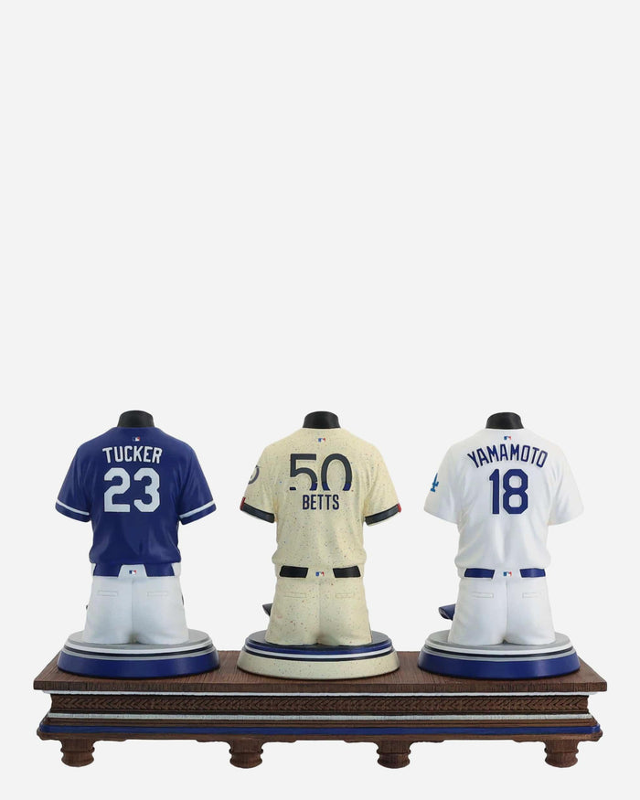 Yoshinobu Yamamato & Mookie Betts & Kyle Tucker Los Angeles Dodgers 2026 Jersey Bust Triple Bobblehead FOCO - FOCO.com